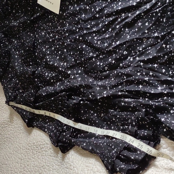 NWT Frame Large 100% Silk Celestial Star Diamond Ruffle Tiered Dress *Flawed* - Picture 6 of 16